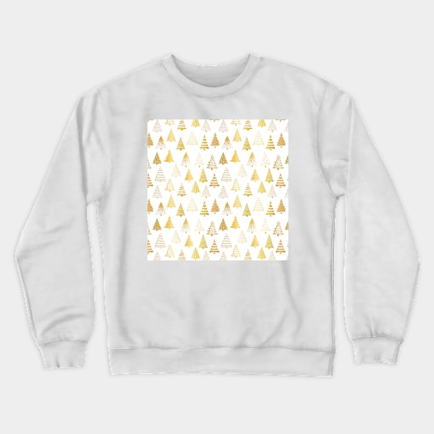 Christmas Trees Faux Gold Foil Crewneck Sweatshirt by Sandra Hutter Designs